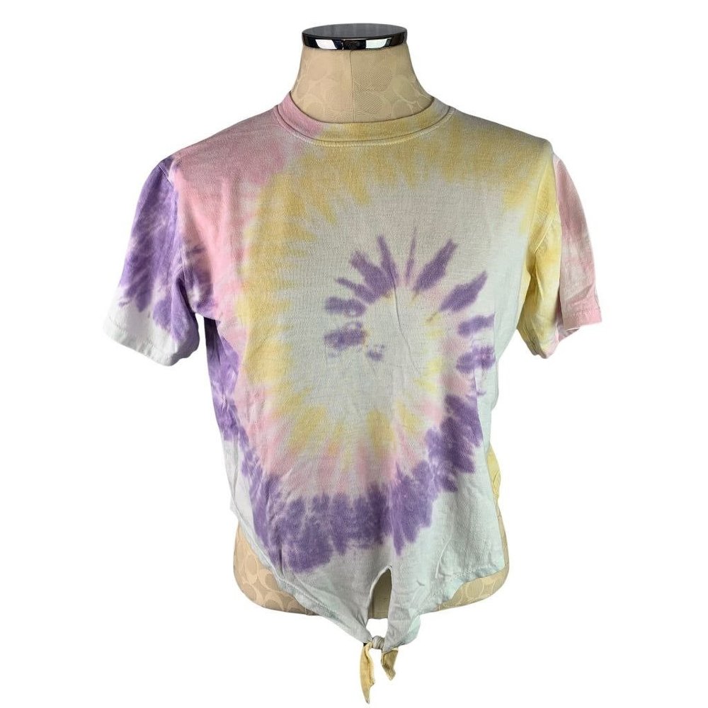 Large Dreamsicle Junior Women's Pastel Tie Dye Tshirt Short Sleeve